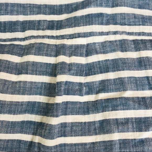 Marine Layer Causal Shirt Medium Cotton Blue White Stripes Half Button Down - Picture 5 of 9